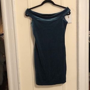 Off the shoulder green dress